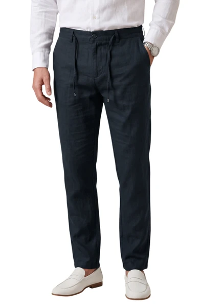DeepSEA Slim Fit Likralı Keten Dokulu Lastikli Belli İpli Yazlık Erkek Pantolon 2603001 ürün görseli 1