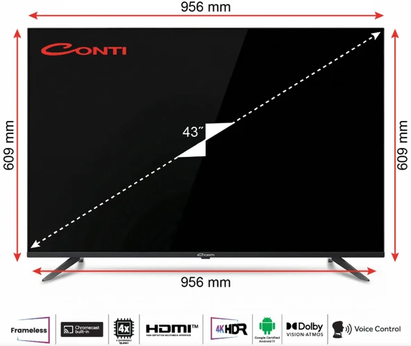 Conti CT43AN300F 108 Ekran Full HD Frameless Android Tv - Resim 2