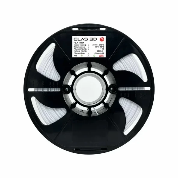 Elas 3D Beyaz PLA Pro Filament - 1.75mm - 1 Kg ürün görseli 1
