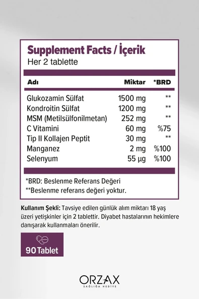 Orzax Cosakondrin Plus 90 Tablet - Resim 2