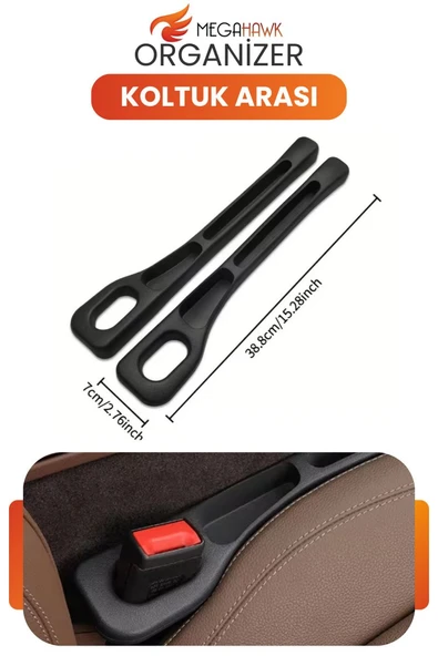 Koltuk Arası Organizer 38.8 cm Universal Araç İçi Boşluk Doldurucu Telefon Tutucu ürün görseli 1
