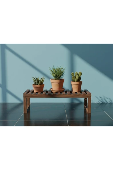 Ev dekka Köknar Ahşap Dev Boy Çiçeklik - 100x50x40 cm Pratik Kurulum (Gövde + Ayak) - Çift Vidalı ürün görseli 1
