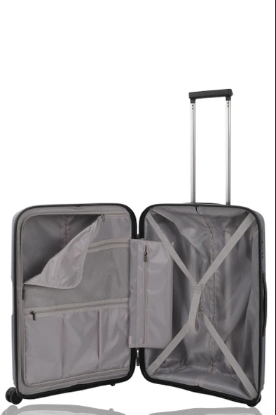 V2408 POLİCARBON VALİZ SİYAH SET - Resim 12