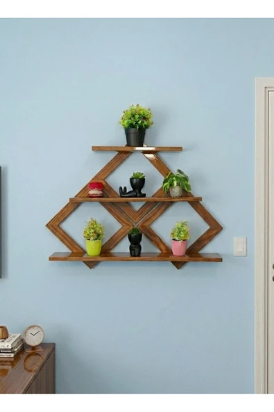 Ev dekka 3 Katlı Modern Metal Duvar Rafı - 60/40/30 cm Genişlik - 10 cm Derinlik ürün görseli 1