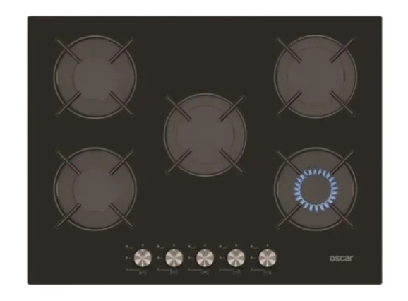 OSCAR 3806 5g 70cm Wok Ank. Siyah Cam Ocak Emaye Izgara (Doğalgazlı) ürün görseli 1
