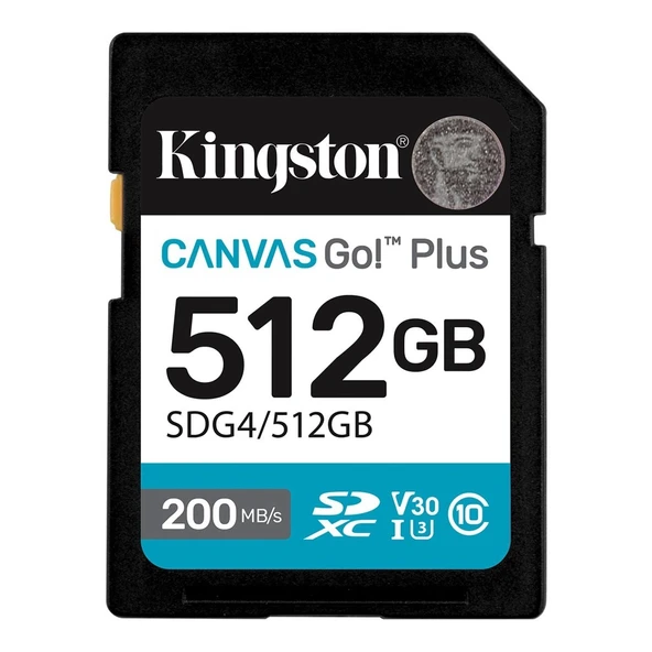 Kingston SDG4/512GB Canvas Go Plus SDXC SD Gen4 ürün görseli 1