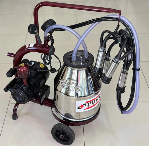 Ferrino C30 Tek Sağım Paslanmaz Krom Kuru Süt Sağım Makinesi ürün görseli 1