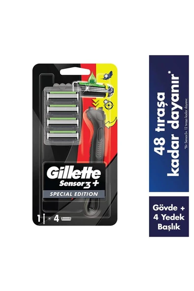 Gillette Sensor3+ Special Edition 4'lü Yedek Bıçağı Başlıklı Tıraş Makinesi ürün görseli 1