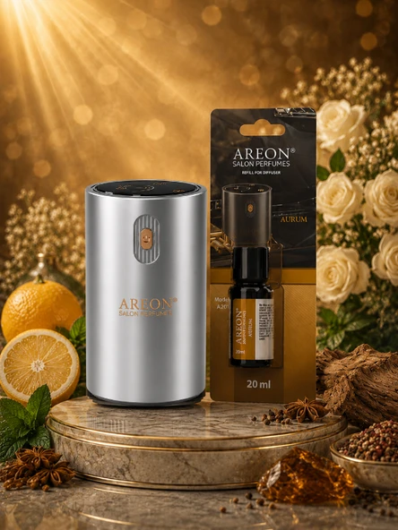 Areon Aromatik Difüzör Gümüş (Klasik Metal) + Aurum ürün görseli 1