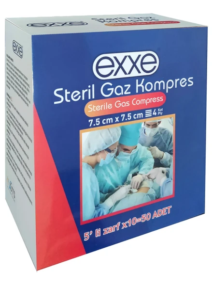 Exxe Steril Gaz Kompres 7,5x7,5 cm 5li - 10 Adet ürün görseli 1