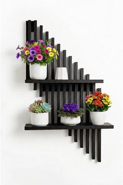 Ev dekka Modern Dekoratif Duvar Rafı - 70x40 cm Yapışkanlı Askısız Montaj - Antrasit / Beyaz / Siyah ürün görseli 1