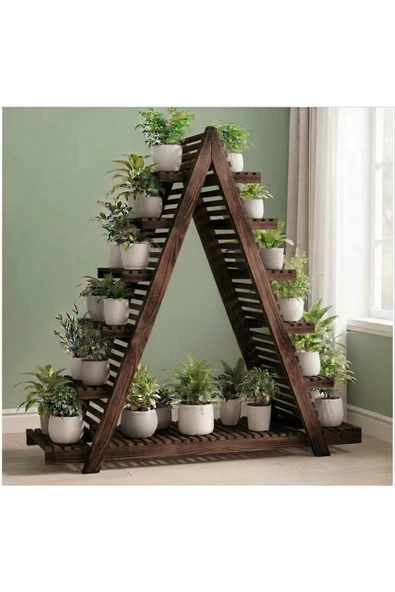 Ev dekka Yakma Dekoratif A-Tipi 13 Raflı Büyük Boy Çiçek Standı - Bahçe ve Balkon Rafı 150x150 cm ürün görseli 1