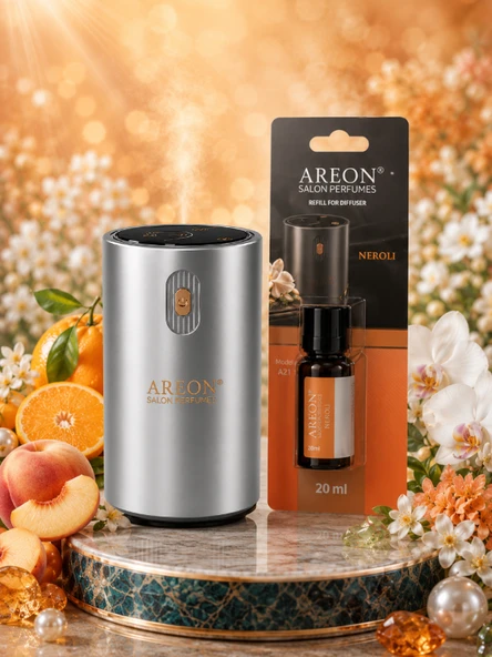 Areon Aromatik Difüzör Gümüş (Klasik Metal) + Neroli ürün görseli 1