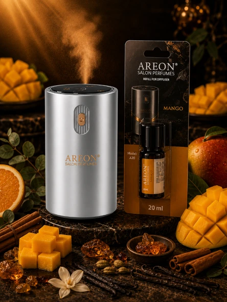 Areon Aromatik Difüzör Gümüş (Klasik Metal) + Mango ürün görseli 1