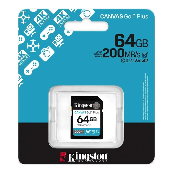 Kingston SDG4/64GB Canvas Go Plus SDXC SD Gen4 - Resim 3