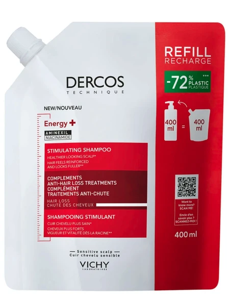 Vichy Dercos Energisant Saç Dökülmesine Karşı Şampuan Refill 400 ml ürün görseli 1