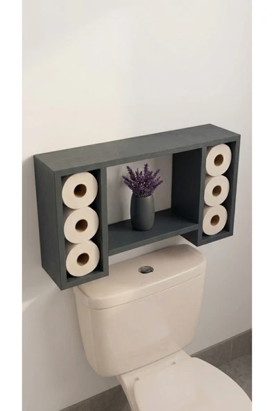Ev dekka Dekoratif Ahşap Banyo Düzenleyici Raf - 6 Bölmeli (40x70x10 cm) ürün görseli 1
