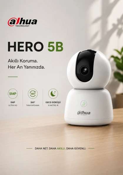 Dahua Hero 5B Akıllı Kamera - 5MP Akıllı Wifi Kamera 360' Kablosuz Ev Kamerası (Dahua Türkiye Garantili) ürün görseli 1