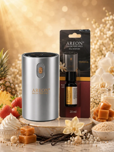 Areon Aromatik Difüzör Gümüş (Klasik Metal) + Vanilla ürün görseli 1