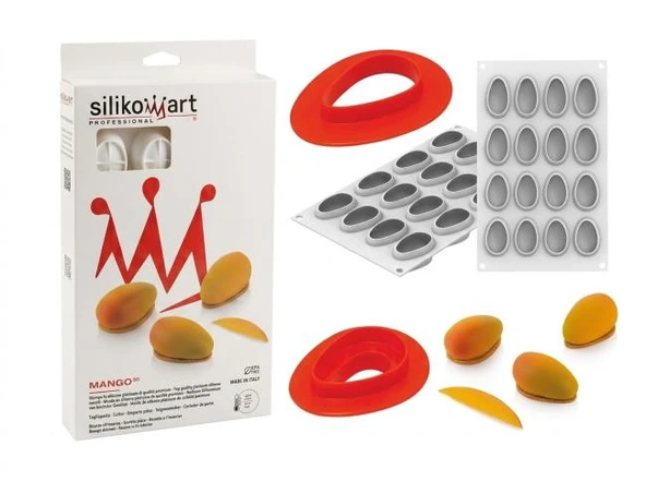 Silikomart Mango 30 Mini Tatlı Kalıbı ve Kesici Seti - Resim 2