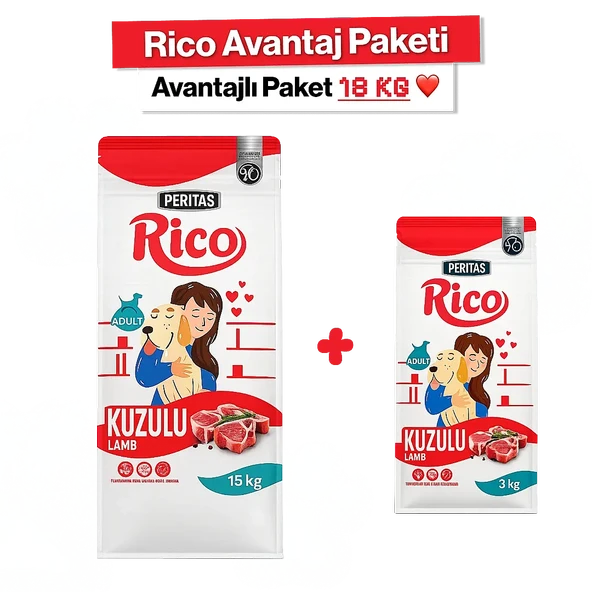 RİCO KUZULU HEDİYEELİ PAKET 15 + 3 KG 18 KG ürün görseli 1