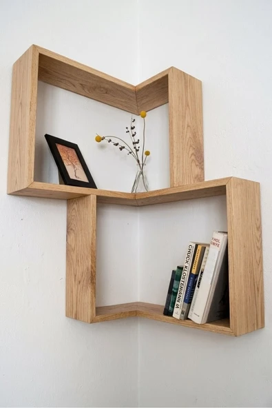 Ev dekka 80x65x10 cm Modern Dekoratif Duvar Rafı – Ahşap Kitaplık ve Aksesuar Rafı ürün görseli 1
