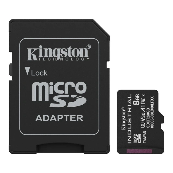 Kingston SDCIT2/8GB microSDHC Industrial C10 A1 pSLC Ca ürün görseli 1