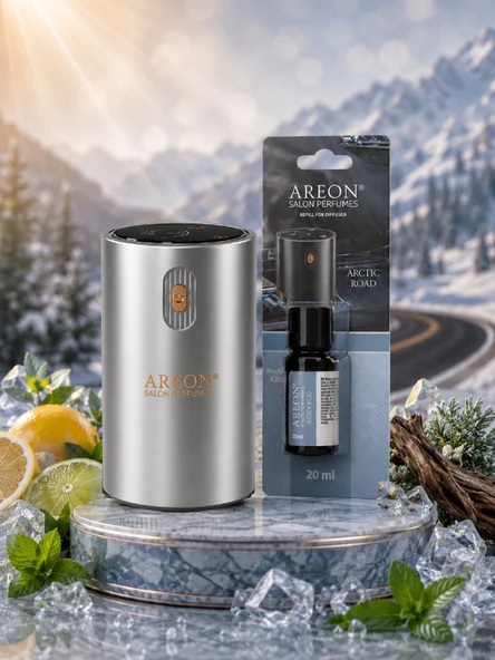 Areon Aromatik Difüzör Gümüş (Klasik Metal) + Arctic Road ürün görseli 1