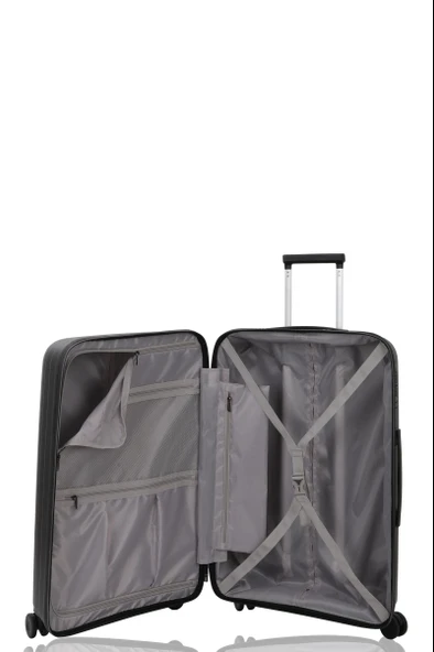 V2407 POLİCARBON VALİZ SİYAH SET - Resim 6