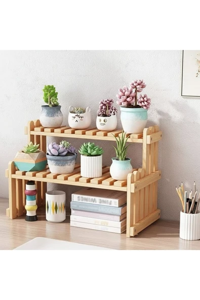 Ev dekka Mutfak ve Masa Üstü Düzenleyici - Merdiven Tasarım Saksı ve baharatlık Standı 50x40 cm ürün görseli 1