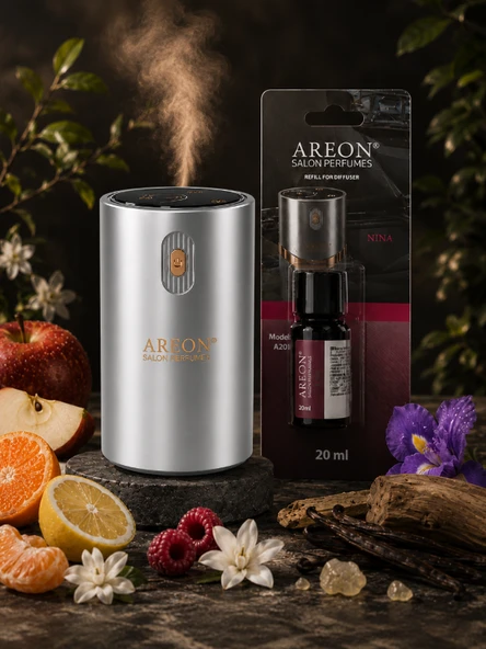 Areon Aromatik Difüzör Gümüş (Klasik Metal) + Nina ürün görseli 1