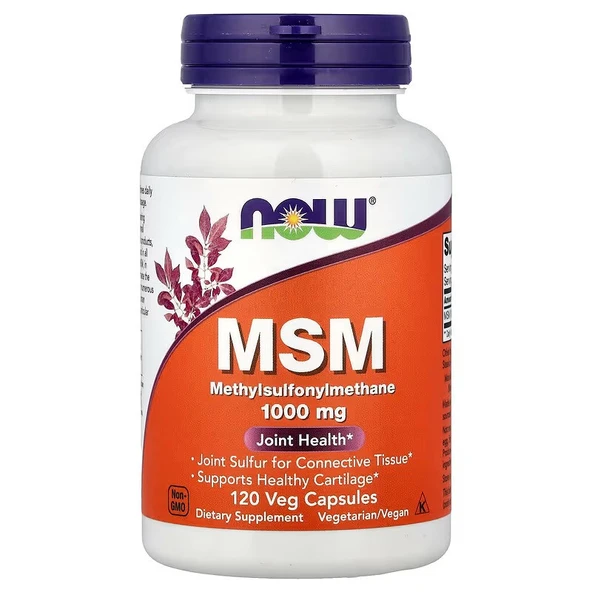 NOW Foods MSM (Metilsülfonilmetan) 1000 mg 120 Vejetaryen Kapsül ürün görseli 1
