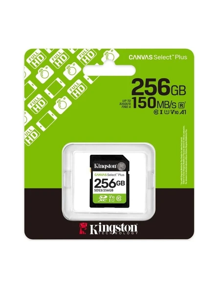 Kingston SDS3/256GB SDXC Canvas Select Plus Gen3 150MB ürün görseli 1