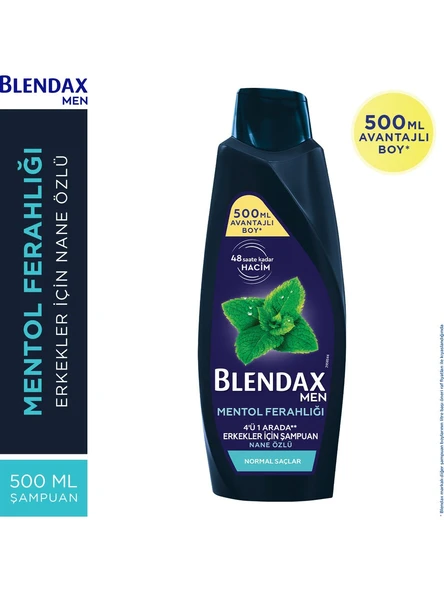 Blendax Men Mentol Ferahlığı 4'ü 1 Arada Erkekler İçin Nane Özlü Şampuan 500 Ml ürün görseli 1