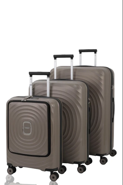 V2407 POLİCARBON VALİZ SİYAH SET - Resim 7