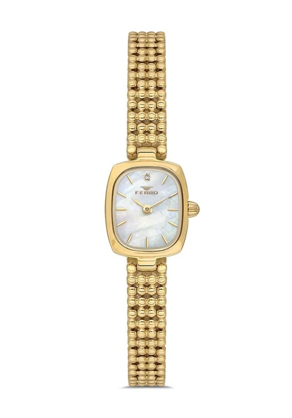 Ferro FL43201A-B Quartz Çelik Sarı Gri Kadran 23 mm Kadın Kol Saati ürün görseli 1