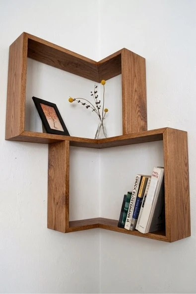 Ev dekka 80x65x10 cm Modern Dekoratif Duvar Rafı – Ahşap Kitaplık ve Aksesuar Rafı ürün görseli 1