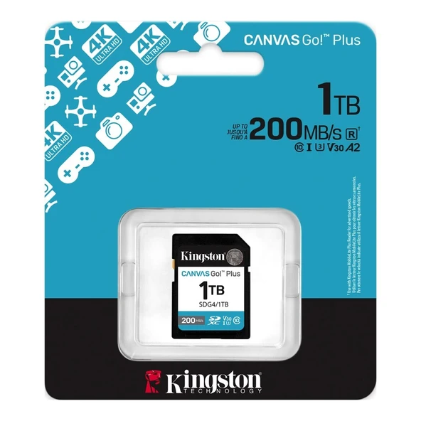 Kingston SDG4/1TB Canvas Go Plus SDXC SD Gen4 - Resim 3