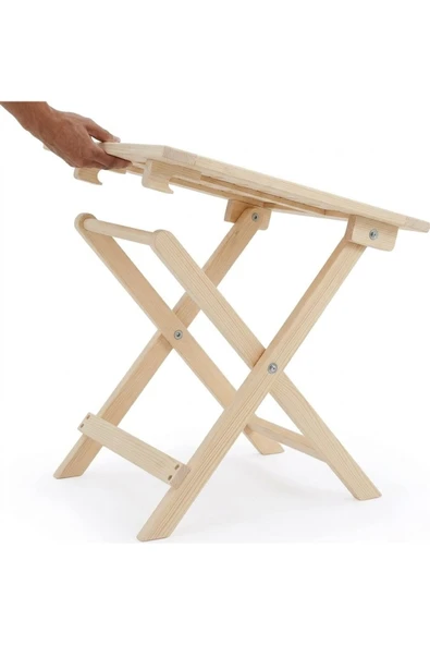 Ev dekka Ahşap Katlanır Masa Pratik Taşınabilir Sehpa 60x50 cm Yükseklik 60 cm ürün görseli 1
