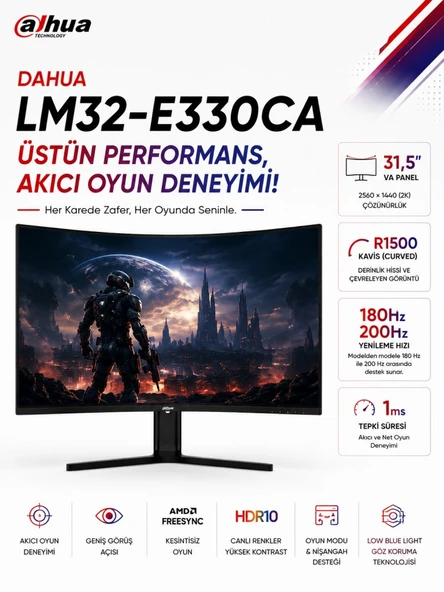 LM32-E330CA 32″ 200Hz 1ms 2K VA Curved Gaming (Oyuncu) Monitör ürün görseli 1