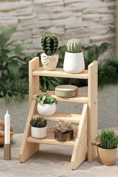 Ev dekka Furinno Ahşap Çok Amaçlı Mutfak ve Balkon Düzenleyici Stand - 4 Katlı Modern Raf 30x40 cm ürün görseli 1