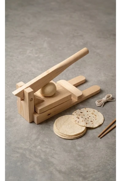 Ev dekka El Yapımı Ahşap Hamur Presi - Tortilla Maker - Lavaş ve Taco Hazırlama ürün görseli 1