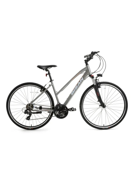 BİSAN TRX 8200 KADIN ŞEHİR BİSİKLETİ 45CM V 28 JANT 21 VİTES METALİK GRİ BEYAZ PEMBE ürün görseli 1