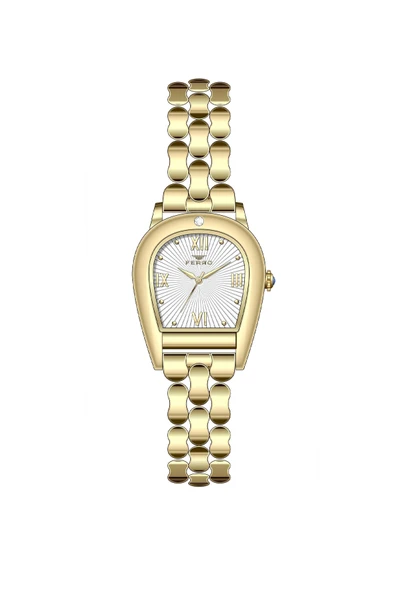 Ferro FL88211A-B Quartz Çelik Sarı Gri Kadran 24 mm Kadın Kol Saati ürün görseli 1