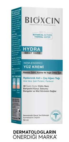 Bioxcin Hydra Daily Care Karma ve Yağlı Ciltler İçin Nemlendirici Krem 50 ml ürün görseli 1