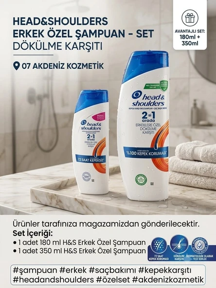Head & Shoulders Erkek Özel Şampuan Seti, 180 ml ve 330 ml ürün görseli 1