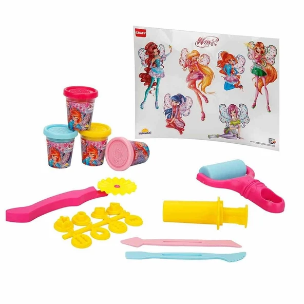 Crafy Winx Sırt Çantalı Oyun Hamuru Seti 200 Gr. 18 Parça ürün görseli 1