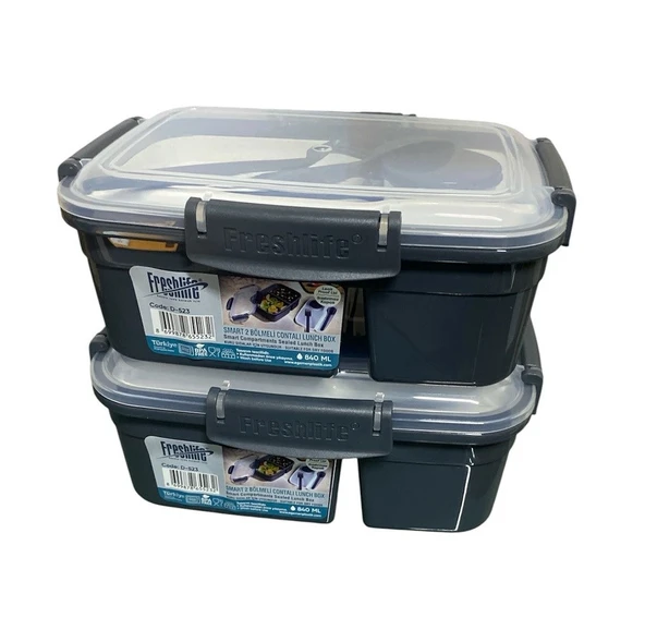 Smart 6 Parça 840 Ml 2  Bölmeli Contalı Lunch Box 5232 ürün görseli 1