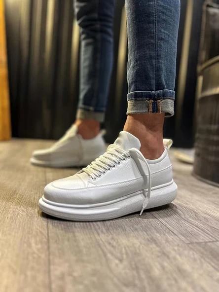 JET-914 Drake Bağcıklı Cilt Erkek Günlük Sneaker Ayakkabı CBT Beyaz ürün görseli 1