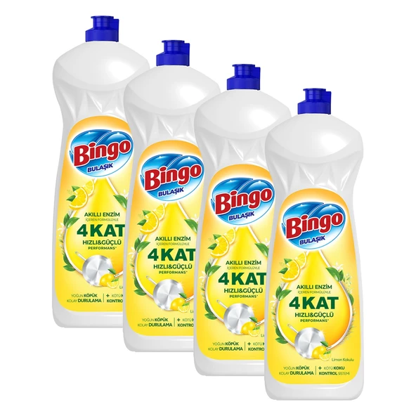 Bingo Bulaşık Deterjanı Limon Kokulu 650ml x 4 Adet ürün görseli 1
